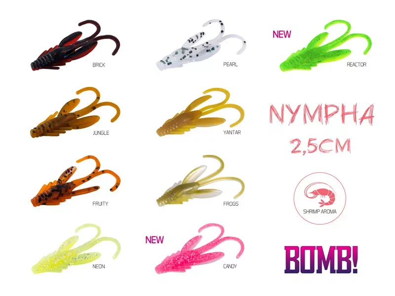 BOMB! Gumihal Nympha / 10db 2,5cm/FRUITY
