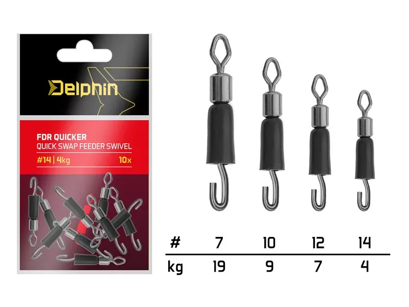 Delphin FDR Quicker Csavarodás mentes gyors forgókapocs / 10db (#12/7kg)