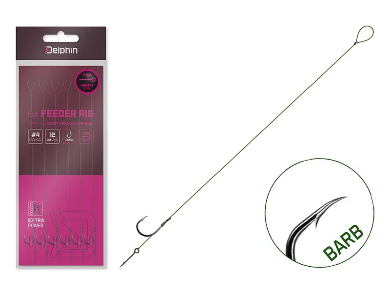 Kötött horog Delphin NOLIMIT Sting / 6db (8cm / 15lbs / BARB #4 / Sting 7mm)