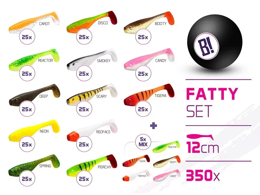 Műcsali szettek BOMB Fatty 12cm / 350db (12cm)