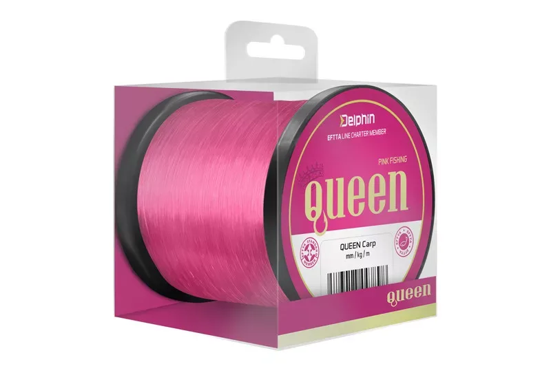 Delphin QUEEN Carp / rózsaszín 0,28mm 5,9kg 1200m monofil pontyozó zsinór